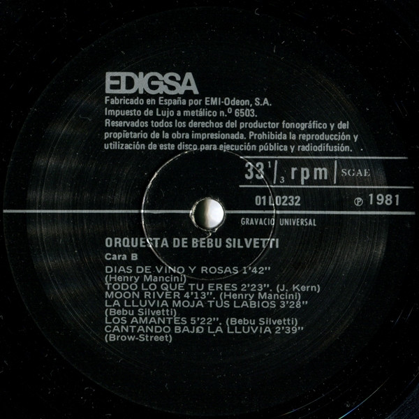 Bebu Silvetti Y Su Orquesta - Soñando | Edigsa (01L0232) - 4