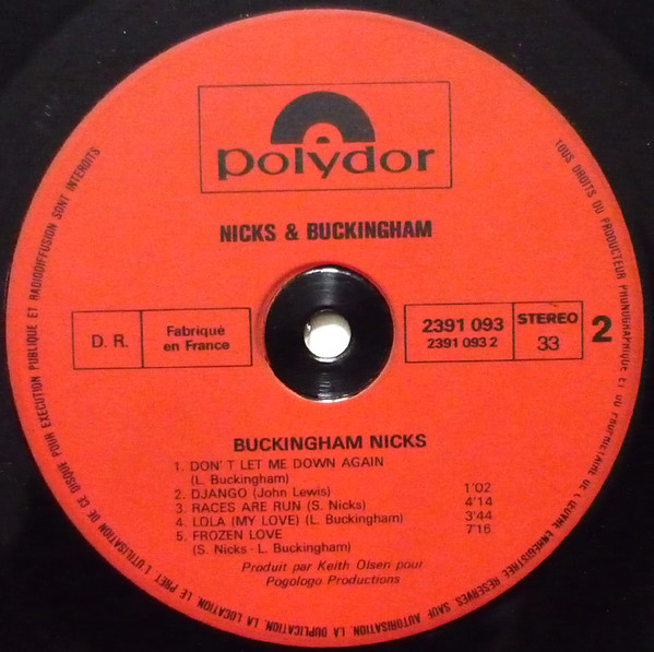 Buckingham Nicks - Buckingham Nicks | Polydor (2391 093) - 4 Buckingham Nicks - Buckingham Nicks | Polydor (2391 093) - 4