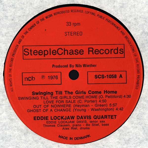 Eddie Lockjaw Davis Quartet - Swingin' Till The Girls Come Home | SteepleChase (SCS 1058) - 3 Eddie Lockjaw Davis Quartet - Swingin' Till The Girls Come Home | SteepleChase (SCS 1058) - 3