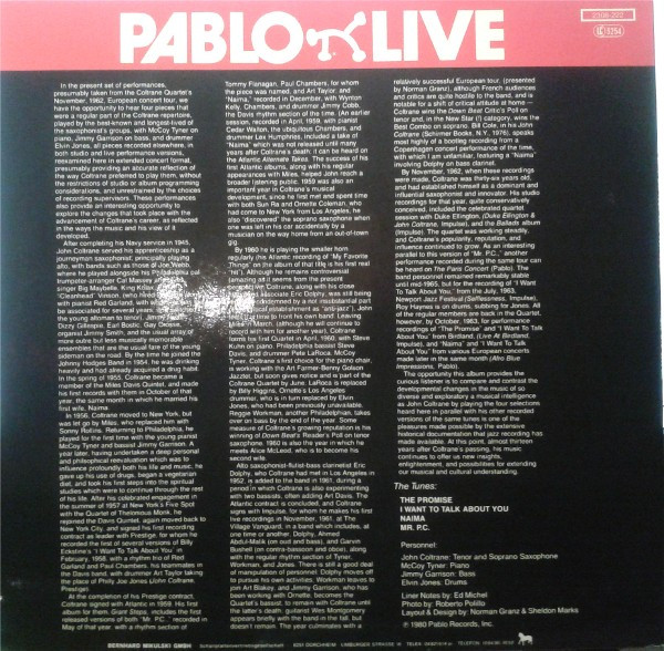 John Coltrane - The European Tour | Pablo Live (2308-222) - 2
