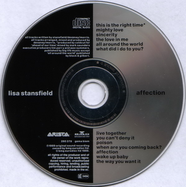 Lisa Stansfield - Affection | Arista (260 379) - 3 Lisa Stansfield - Affection | Arista (260 379) - 3