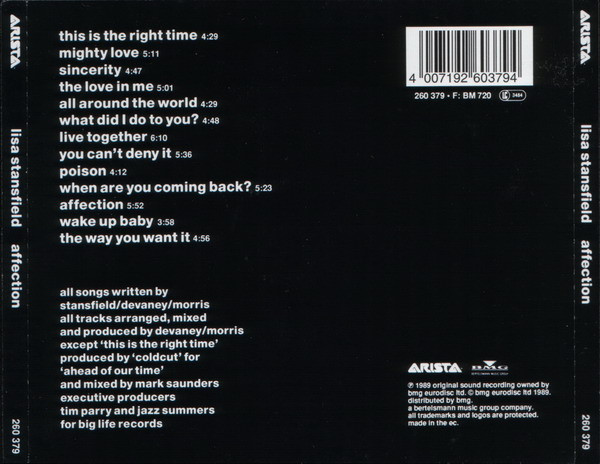 Lisa Stansfield - Affection | Arista (260 379) - 2 Lisa Stansfield - Affection | Arista (260 379) - 2