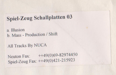 Nuca - Illusion | Spiel-Zeug Schallplatten (SPIEL 03) - 3 Nuca - Illusion | Spiel-Zeug Schallplatten (SPIEL 03) - 3