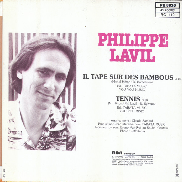 Philippe Lavil - Il Tape Sur Des Bambous | RCA Victor (PB 8926) - main