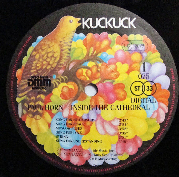 Paul Horn - Inside The Cathedral | Kuckuck (Kuckuck 075) - 3 Paul Horn - Inside The Cathedral | Kuckuck (Kuckuck 075) - 3