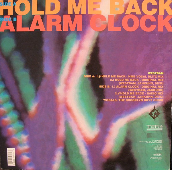 WestBam - Hold Me Back | TSR Records (TSR 868) - 2 WestBam - Hold Me Back | TSR Records (TSR 868) - 2