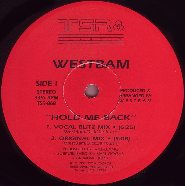 WestBam - Hold Me Back | TSR Records (TSR 868) - 3 WestBam - Hold Me Back | TSR Records (TSR 868) - 3