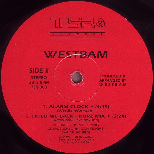 WestBam - Hold Me Back | TSR Records (TSR 868) - 4 WestBam - Hold Me Back | TSR Records (TSR 868) - 4