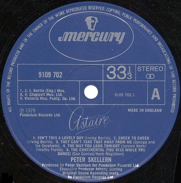 Peter Skellern - Astaire | Mercury (9109 702) - 3