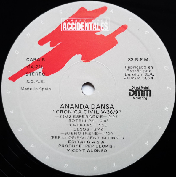 Pep Llopis Y Vicent Alonso Para Ananda Dansa - Crónica Civil (V-36/9) - Teatri Del Baile De Valencia | Grabaciones Accidentales (GA-21L) - 4 Pep Llopis Y Vicent Alonso Para Ananda Dansa - Crónica Civil (V-36/9) - Teatri Del Baile De Valencia | Grabaciones Accidentales (GA-21L) - 4