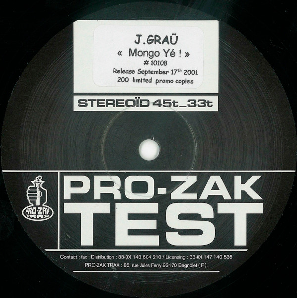 Jordi Grau - Mongo Yé! | Pro-Zak Trax (10108) - main