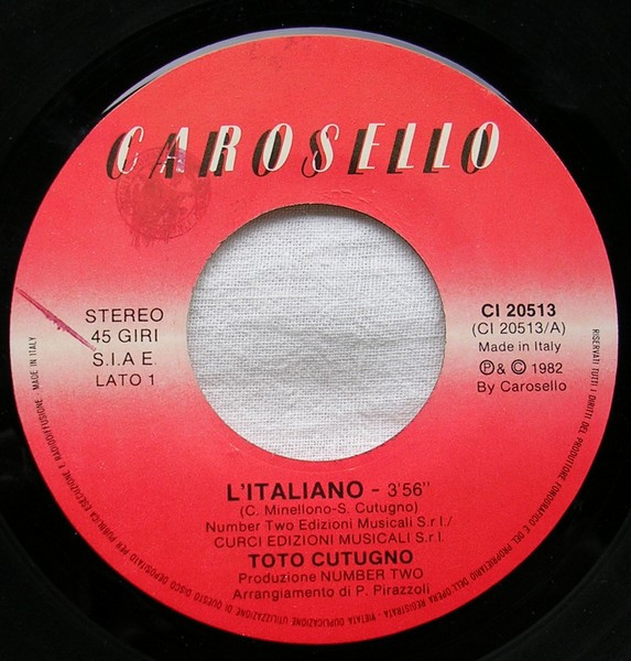 Toto Cutugno - L'Italiano | Carosello (CI 20513) - 2