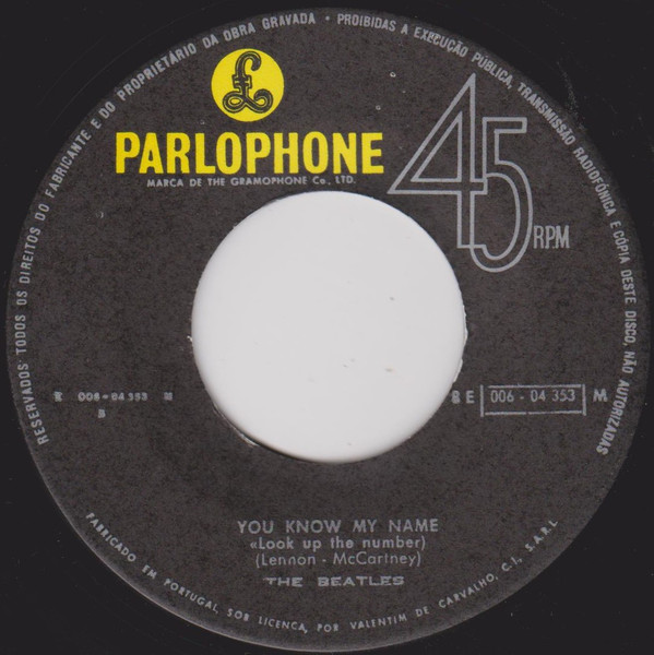 The Beatles - Let It Be / You Know My Name (Look Up The Number) | Parlophone (8 E 006 - 04353 M) - 4