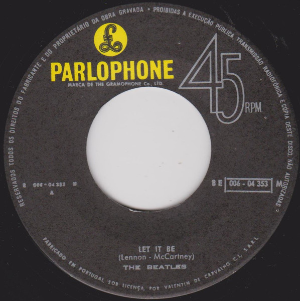 The Beatles - Let It Be / You Know My Name (Look Up The Number) | Parlophone (8 E 006 - 04353 M) - 3