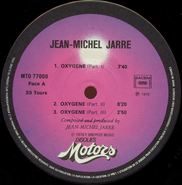 Jean-Michel Jarre - Oxygène | Les Disques Motors (MTO 77000) - 2 Jean-Michel Jarre - Oxygène | Les Disques Motors (MTO 77000) - 2