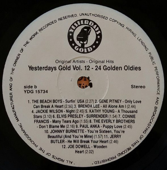 Various - Yesterdays Gold Vol. 12 (24 Golden Oldies) | Yesterdays Gold (LP YDG 15734) - 4 Various - Yesterdays Gold Vol. 12 (24 Golden Oldies) | Yesterdays Gold (LP YDG 15734) - 4