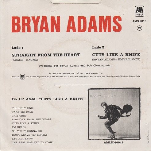 Bryan Adams - Straight From The Heart | A&M Records (AMS 9813) - 2