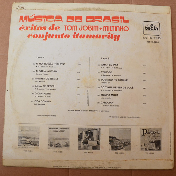 Conjunto Itamaraty - Música Do Brasil (Êxitos De Tom Jobim + Miltinho) | Tecla (TES 40.028/I) - 2