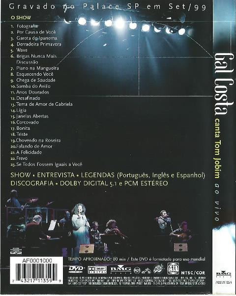 Gal Costa - Canta Tom Jobim Ao Vivo | BMG (7432171135-9) - main