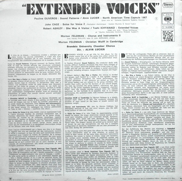 Alvin Lucier ‧ The Brandeis University Chamber Chorus - Extended Voices | CBS (S 34-61066) - 2 Alvin Lucier ‧ The Brandeis University Chamber Chorus - Extended Voices | CBS (S 34-61066) - 2