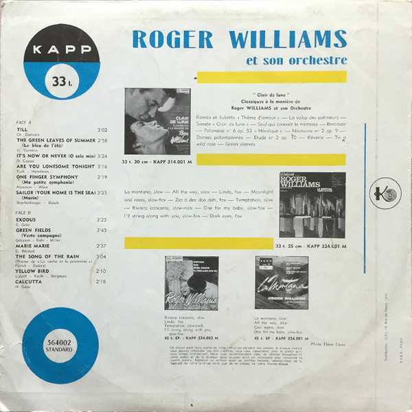 Roger Williams & His Orchestra - Succés En Stéréo | Kapp Records (364 002) - 2