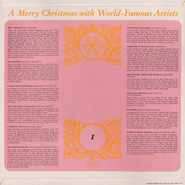 Various - A Merry Christmas With World-Famous Artists | RCA (RDS 6301) - 3