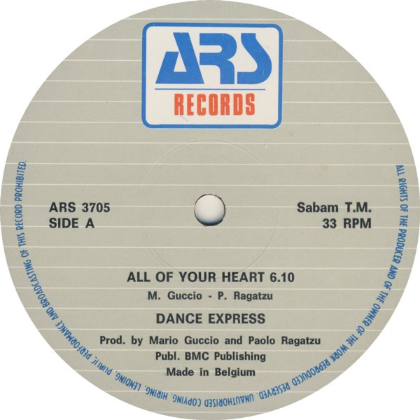 Dance Express - All Of Your Heart | ARS Records (ARS 3705) - 3