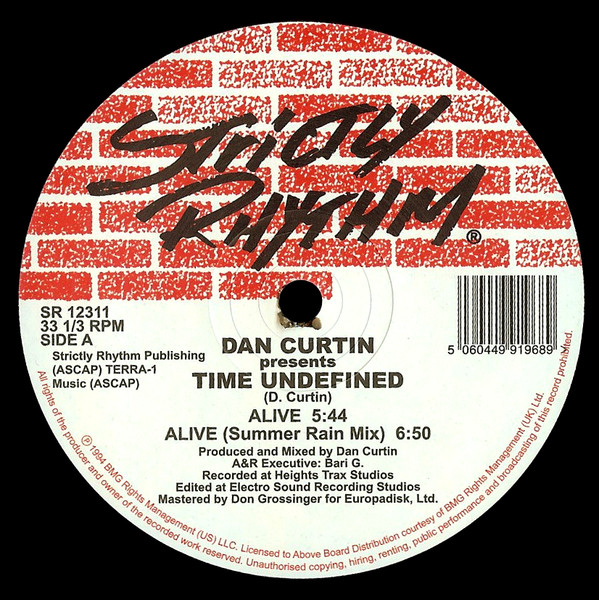 Dan Curtin Presents Time Undefined - Alive / Cascade | Strictly Rhythm (SR 12311)
