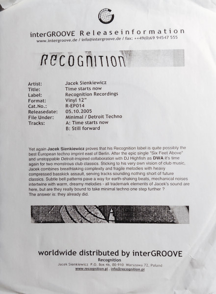 Jacek Sienkiewicz - Time Starts Now | Recognition (r-ep014)