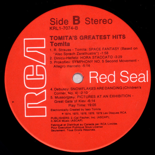 Tomita - Tomita's Greatest Hits | RCA Red Seal (KRL 1-7074) - 4 Tomita - Tomita's Greatest Hits | RCA Red Seal (KRL 1-7074) - 4