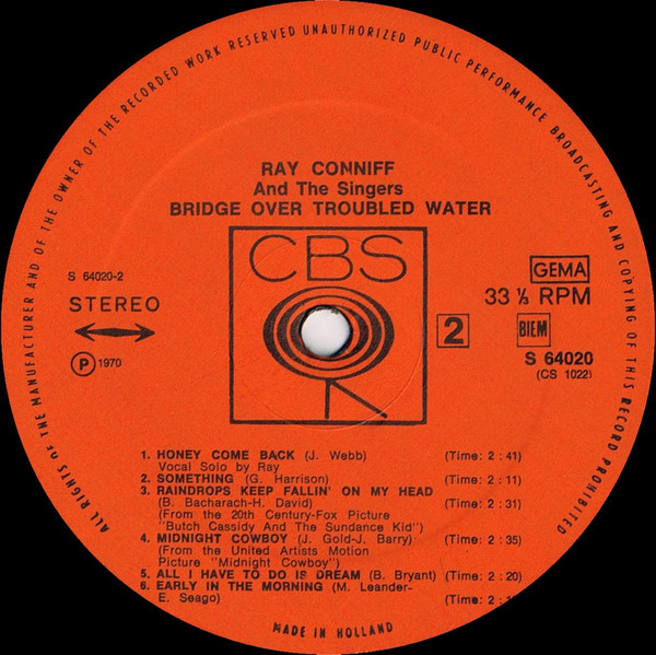 Ray Conniff And The Singers - Bridge Over Troubled Water | CBS (S 64020) - 4