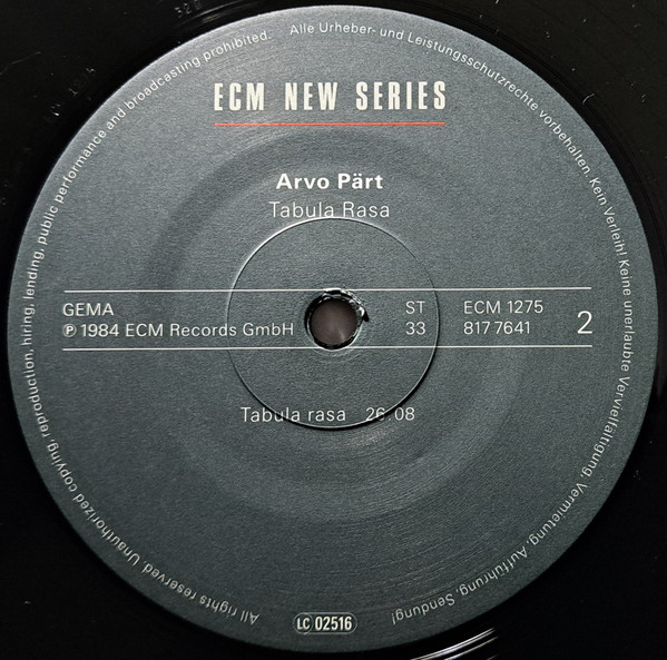 Arvo Pärt - Tabula Rasa | ECM New Series (1275) - 4