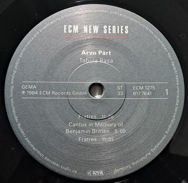Arvo Pärt - Tabula Rasa | ECM New Series (1275) - 3