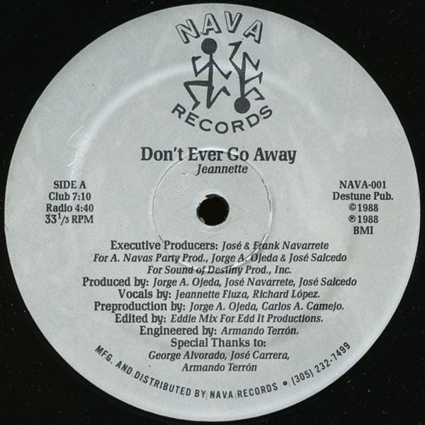 Jeannette - Don't Ever Go Away | Nava Records (NAVA-001) - main