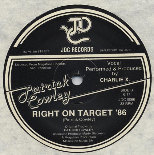 Patrick Cowley - Right On Target | JDC Records (JDC 0066) - 4