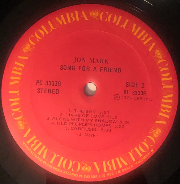 Jon Mark - Songs For A Friend [Vinyl] | Columbia (PC 33339) - 4