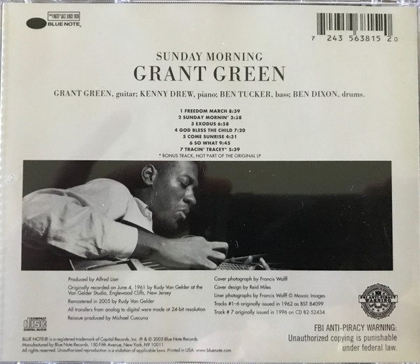 Grant Green - Sunday Mornin' | Blue Note (7243 5 63822 2 0) - 2