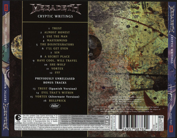 Megadeth - Cryptic Writings | Capitol Records (72435-79876-22) - 4