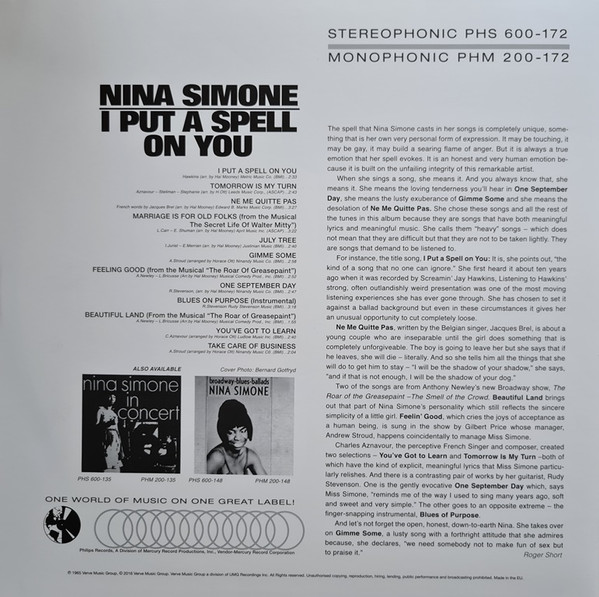 Nina Simone - I Put A Spell On You | Verve Records (PHS 600-172) - 3