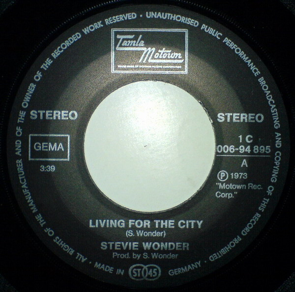 Stevie Wonder - Living For The City / Visions | Tamla Motown (1C 006-94 895) - 3 Stevie Wonder - Living For The City / Visions | Tamla Motown (1C 006-94 895) - 3