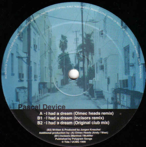 Pascal Device - I Had A Dream | Tide (TIDE 022-6) - main