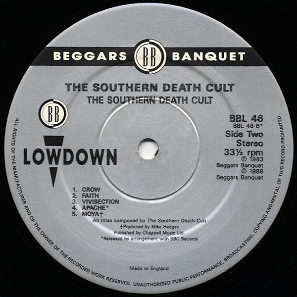The Southern Death Cult - The Southern Death Cult | Beggars Banquet (BBL 46) - 4