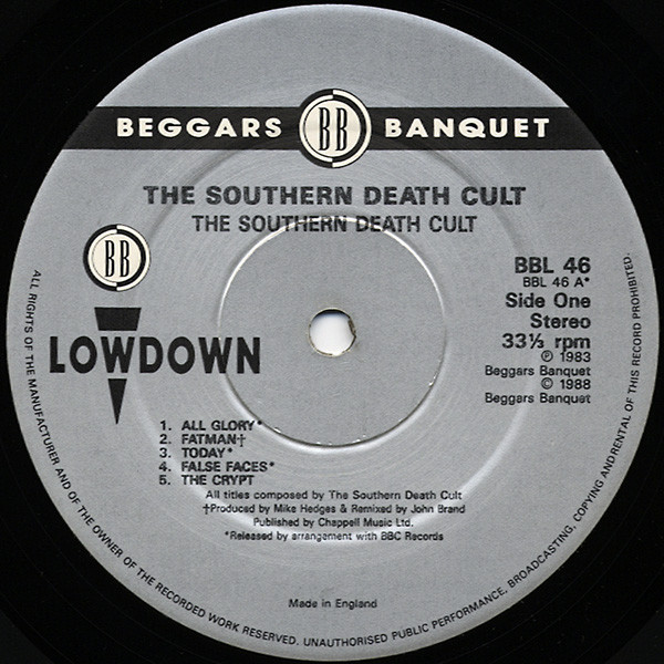The Southern Death Cult - The Southern Death Cult | Beggars Banquet (BBL 46) - 3
