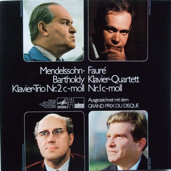 Felix Mendelssohn-Bartholdy / Gabriel Fauré - Klavier-Trio Nr.2 C-Moll / Klavier-Quartet Nr.1 C-Moll | Melodia Auslese (79 841 ZK) - main
