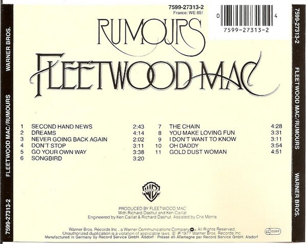 Fleetwood Mac - Rumours | Warner Bros. Records (7599-27313-2) - 2 Fleetwood Mac - Rumours | Warner Bros. Records (7599-27313-2) - 2