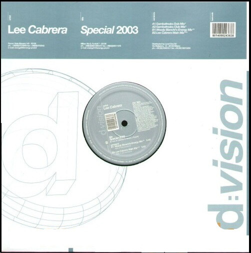 Lee-Cabrera - Special 2003 (The Remixes) | D:vision Records (DV 363)