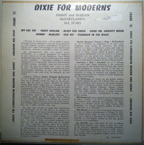 Jimmy McPartland And His Orchestra - Dixie For Moderns | Guilde Du Jazz (J-1034) - 2 Jimmy McPartland And His Orchestra - Dixie For Moderns | Guilde Du Jazz (J-1034) - 2