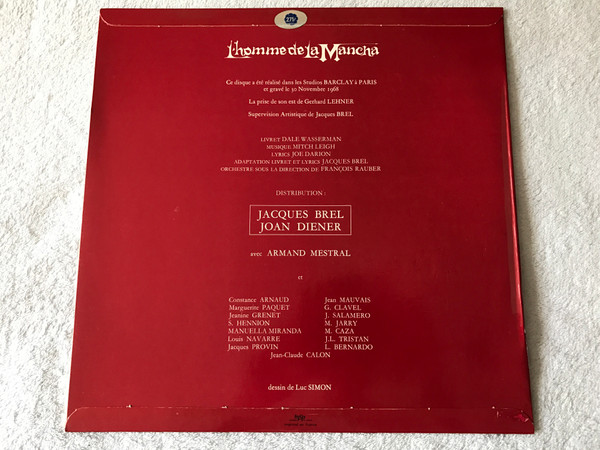 Jacques Brel , Joan Diener - L'homme De La Mancha | Barclay (80 381) - 3