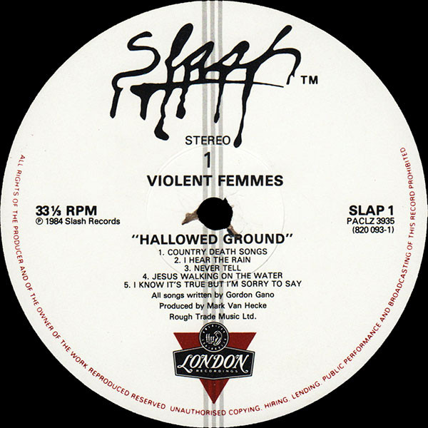 Violent Femmes - Hallowed Ground | London Records (820 093-1) - 3