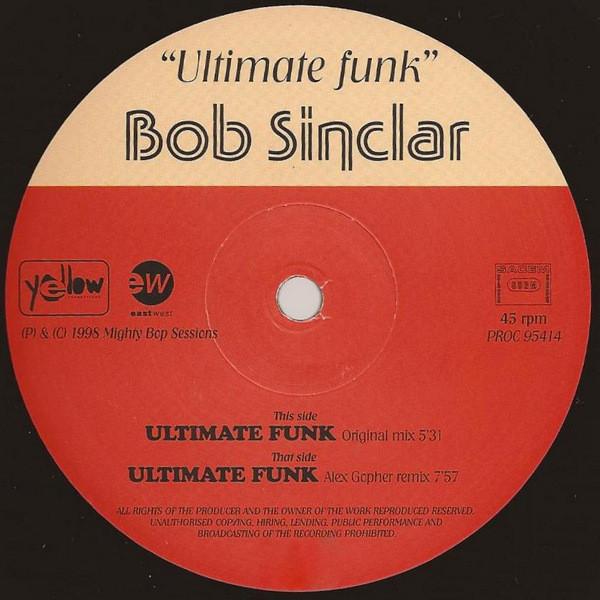 Bob Sinclar - Ultimate Funk | Warner Bros. Records (PROC 95414) - 3
